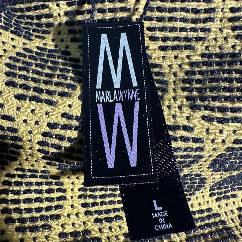 Women’s Marla Wynne open front topper/ cardigan SZ L dot print moss color - Picture 7 of 9